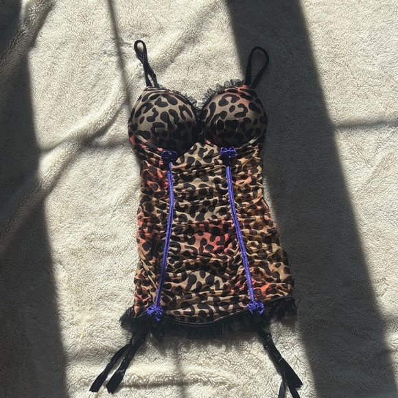 La Senza Leopard Bustier Corset | Size XS | Y2K Aesthetic | Sculpting Push-Up | - Picture 1 of 6